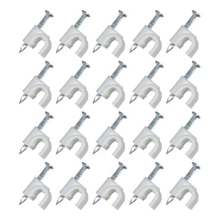 RCA RCAVH102RV 20PK COAX CABLE CLIPS WHT